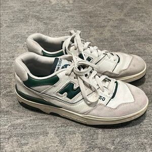 New Balance 550 White and Green Sneakers